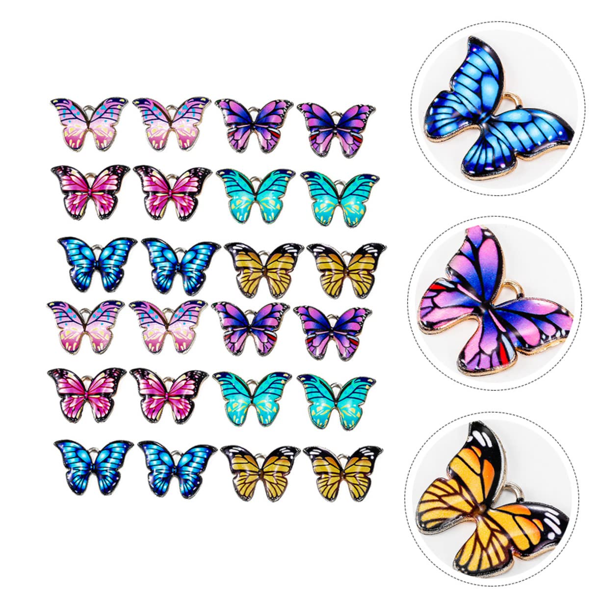 VILLCASE 72 Pcs Farfalla Pendente Di Goccia Di Olio Chic Pendenti Dei Monili Fascino Per Fai Da Te Pendente Per Fai Da Te Fascino Per La Creazione Di Gioielli Fai Da Te Rifornimenti Del