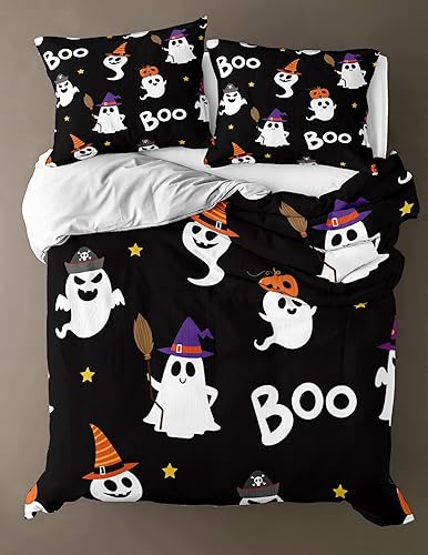 Miniatura 83 de Pumpkin Bedding Halloween Duvet Cover Set Funny Evil Pumpkin Pattern Design Black Halloween Bedding Set Queen 1 Duvet Cover 2 Pillowcases