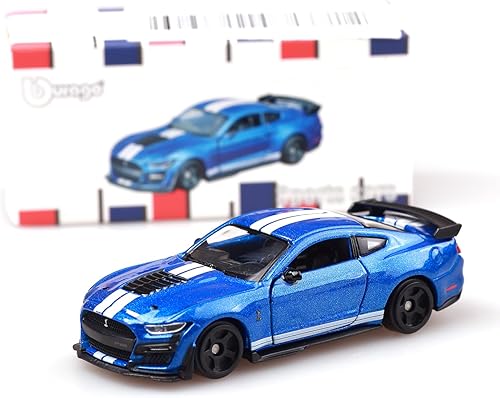 Miniatura 2 de Bburago - Modelo de automóvil a escala 164 de aleación de metal de aleación de metal coleccionable, Mustang Shelby GT500 2020, puertas abiertas,