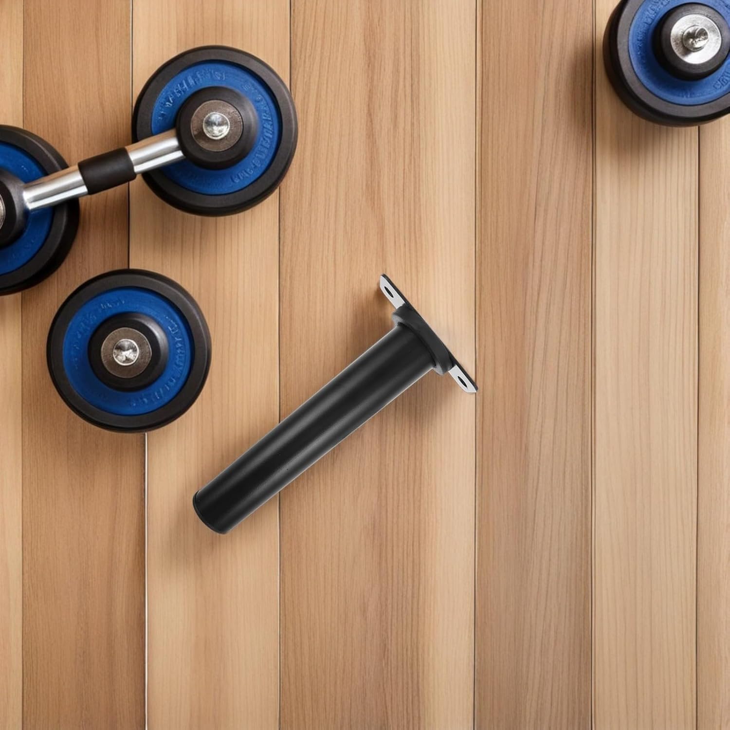 Wall-mounted Barbell Holder and Weight Plate Storage Rack, Carbon Steel 48mm Plate Mount, Gym Equipment Organizer for Home and Personal Workout Space