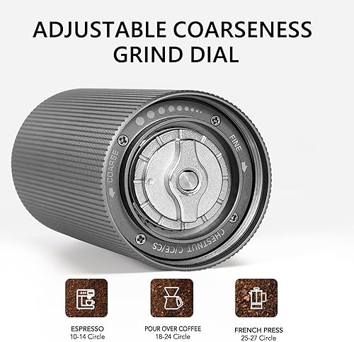 Miniatura 4 de TIMEMORE Molinillo de café manual, molinillo de café manual, rebaba cónica de acero inoxidable, capacidad de ajuste ajustable interna, 1.06 oz, café