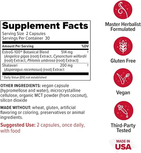 Miniatura 2 de Redd Remedies, MenoWise, alivia los síntomas, incluyendo sofocos, sudores nocturnos, sequedad vaginal y más, 60 cápsulas veganas