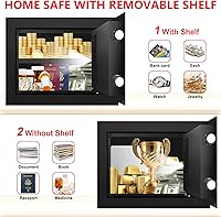 Vista 5 de 1.3 Cub Small Safes for Home Use Fire and Water Proof, Digital Security Box Fireproof Safe Box with Combination Lock, Smart Alarm System and