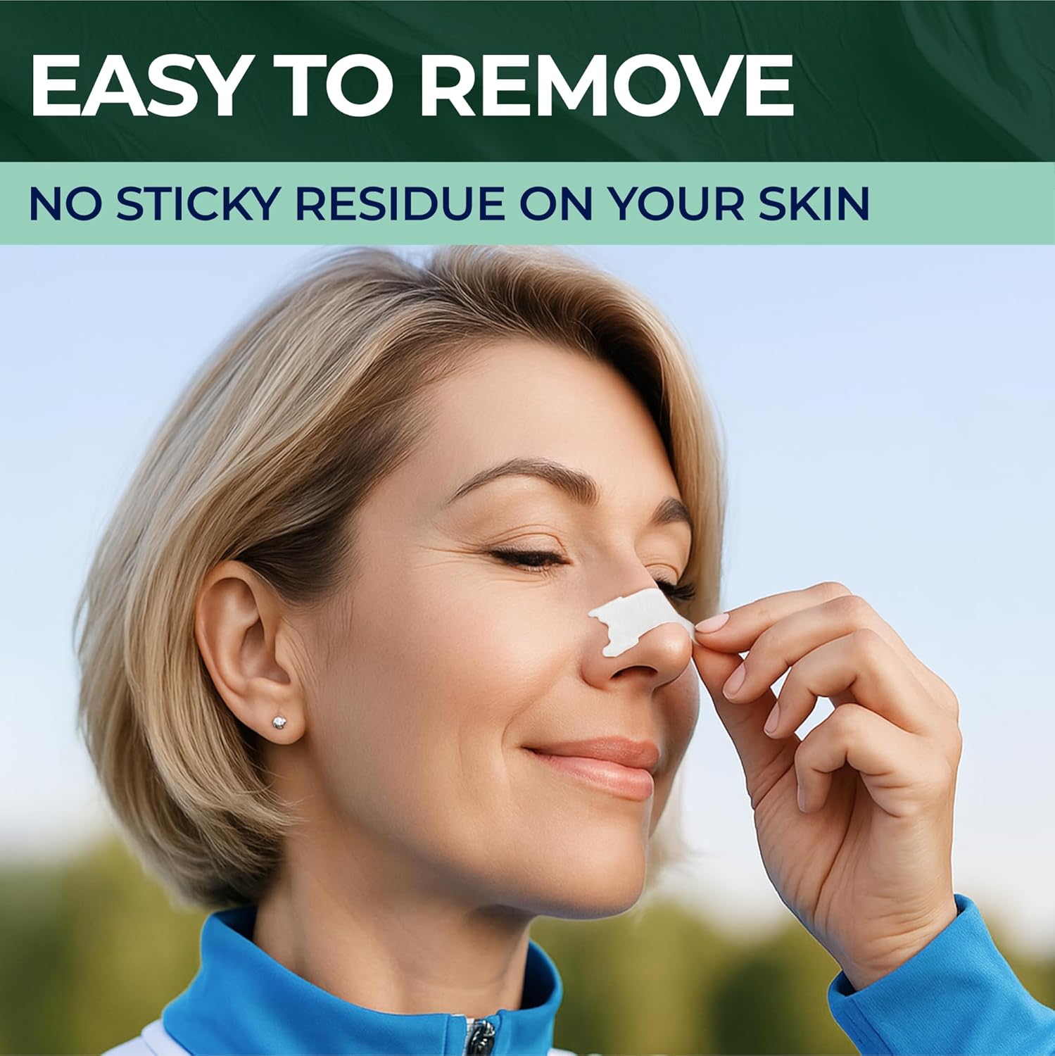 Peace&Quiet PQ 40 Nasal Strips for Snoring, Nasal Stripes for Sports & Sleeping - Nose Strips for Congestion Relief, Snore Reducing Aids - Improve Sleep, Reduce Snoring | White (Mint Aroma) - Image 6