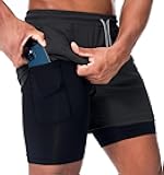 Men's Running Shorts Quick Dry Workout Gym Shorts Athletic 2-in-1 Stealth Shorts Outdoor Short for Men with Pockets