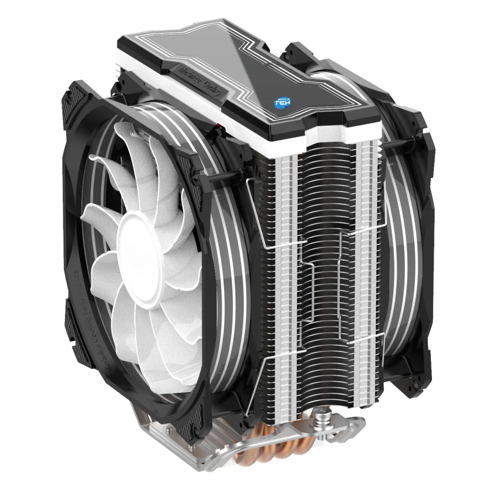 SIMPLETEK Radiator procesora RGB M120D | LGA 775 1150 1151 1155 1156 1366 2011 1200 | FM1 FM2 AM2 AM2 AM2+ AM3 AM3 AM4 | TPD do 180 W, czarny