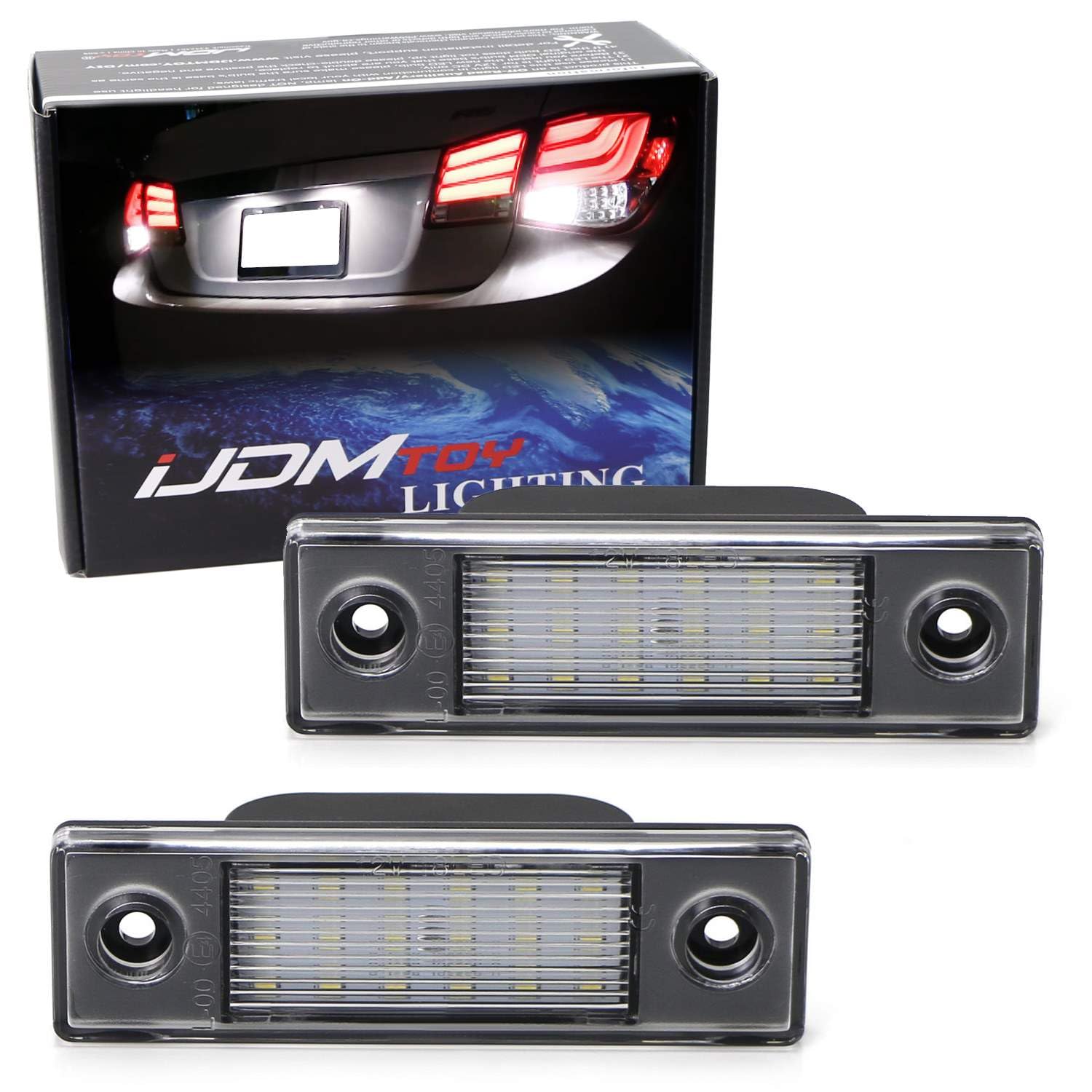 iJDMTOY OEM-Fit 3W Full LED License Plate Light Kit Compatible With 2011-15 Chevy Cruze & 2016-up Chevrolet Spark, Powered by 18-SMD Xenon White LED & Can-bus Error Free