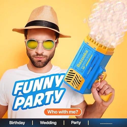 Miniatura 7 de Bubble Machine Blaster - Blue Bubble Gun for Kids, Adults, Automatic Bubble Machine Gun with 69 Holes, LED Lights, 5000 Bubbles per Minute, Funny