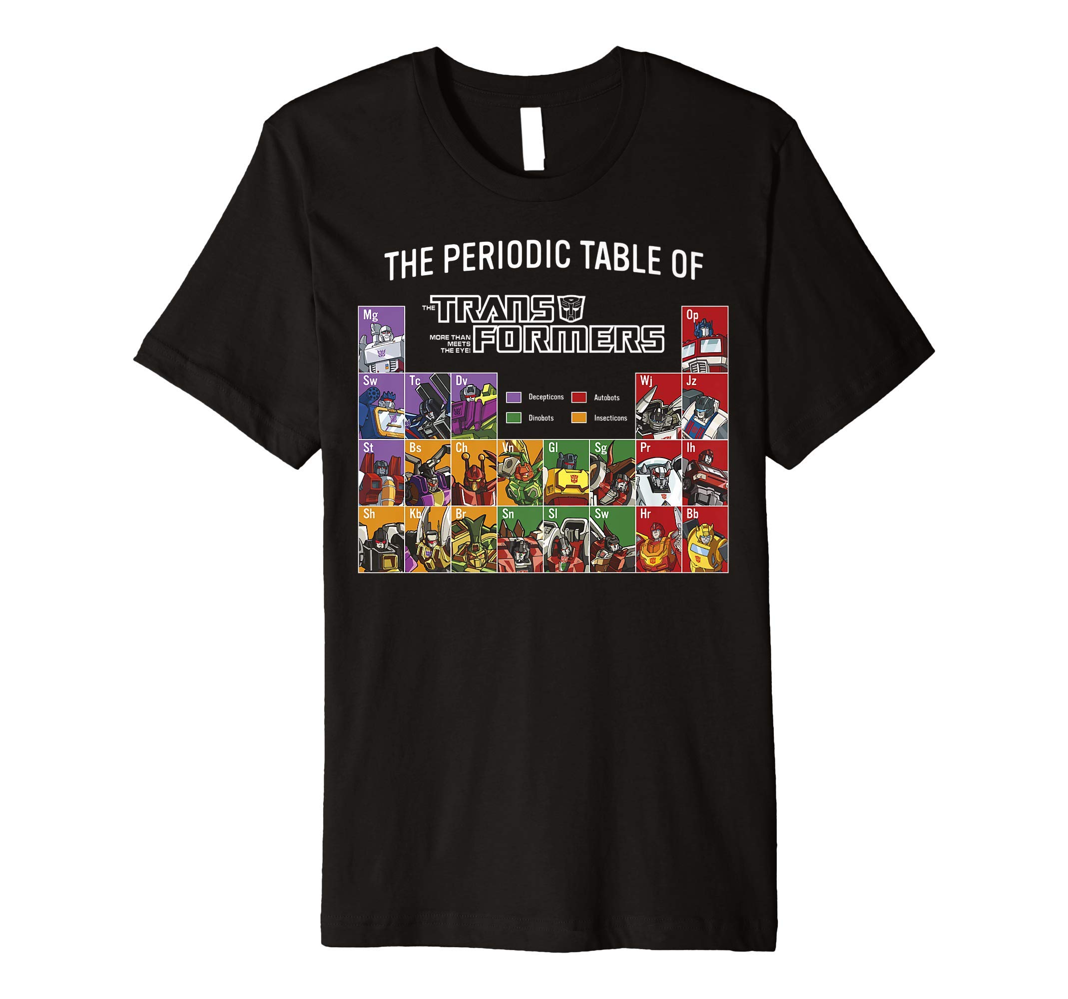 TransformersRetro Autobots Periodic Table Of Transformers Premium T-Shirt