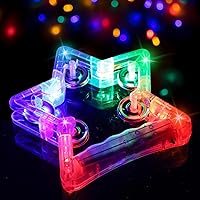 Vista 5 de Facmogu Paquete de 2 panderetas iluminadas con 10 jingles de metal, 3 modos LED intermitentes de pandereta musical, instrumento de percusión