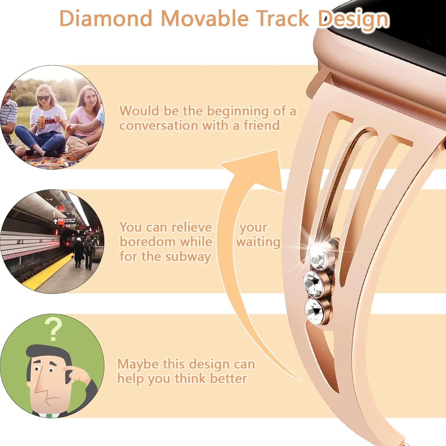 Compatible for Apple Watch Band 38mm 40mm 41mm 42mm 44mm 45mm , Women Girl Dressy Bling Diamond Metal Stainless Triangle Bracelet Strap for iWatch SE Series 7654321 (38mm 40mm 41mm,