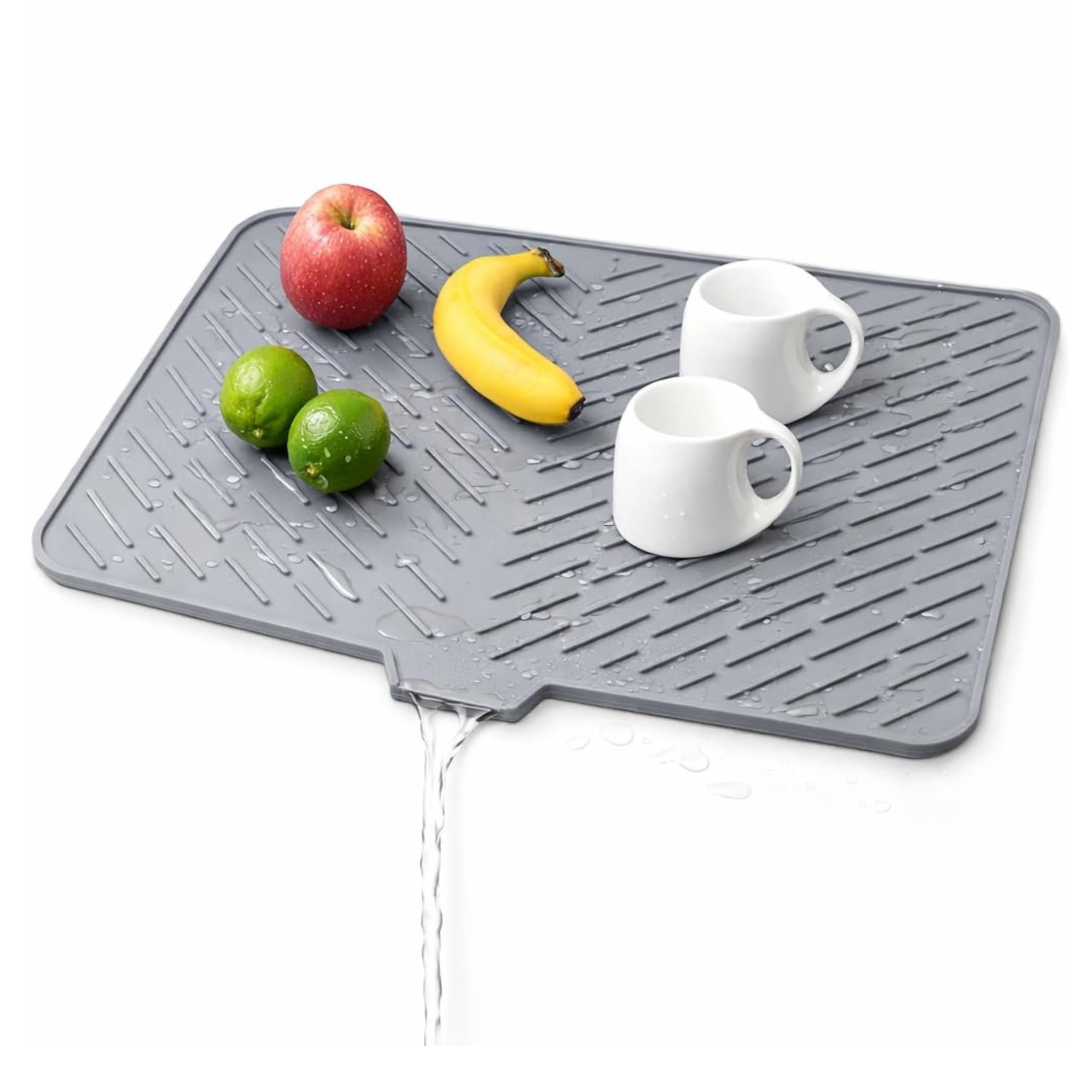 Extra Large Silicone Dish Drying Mat for Kitchen Countertop (58 × 43 cm) | Built-in Drain Lip Water Draining Utensil Mat | Heat-Resistant, Anti-Slip Sink & Counter Protection Mat-image-38