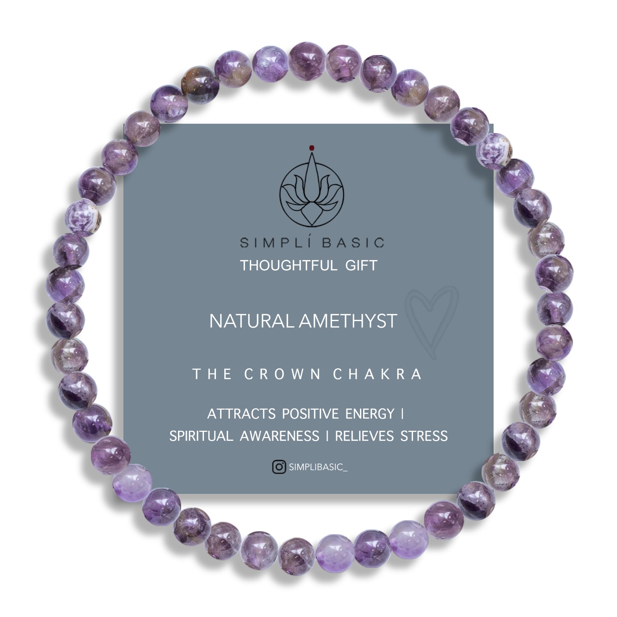 Natural Healing Gemstone Bracelet 4mm Beads, Womens & Mens, Inc Gift Box