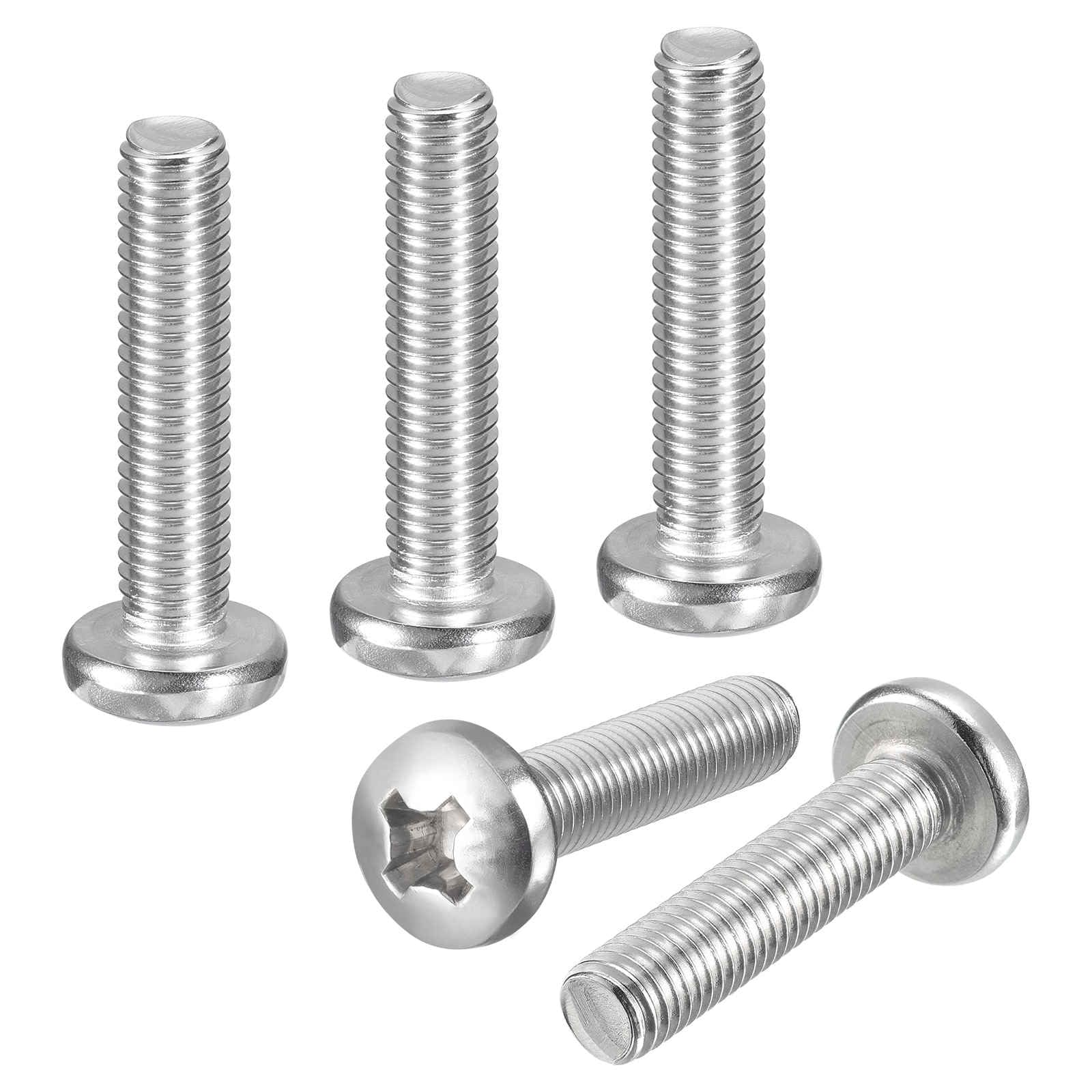 DTGN 5/16"-18x1-5/8" Pan Head Machine Screws - 10pcs - Good for Machinery - 304 Stainless Steel Phillips Machine Screws Bolts - Silver — image 1