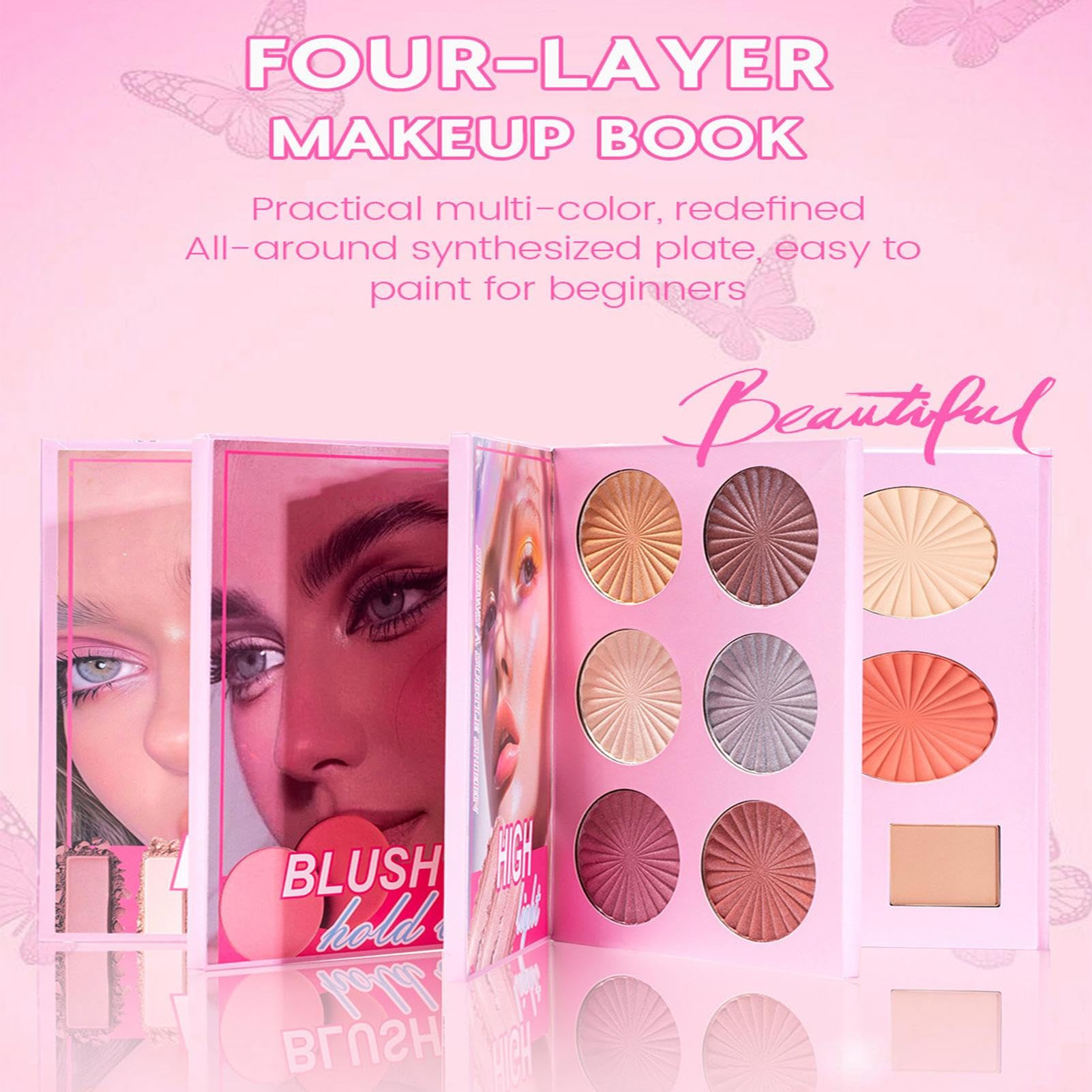 Trucco per Donne 43 Colori per Contorno e Bellezza | Palette Viso Completo per Donna per Matrimonio Festa Appuntamento Scatto Fotografico Natale Compleanno Viaggio Quotidiano