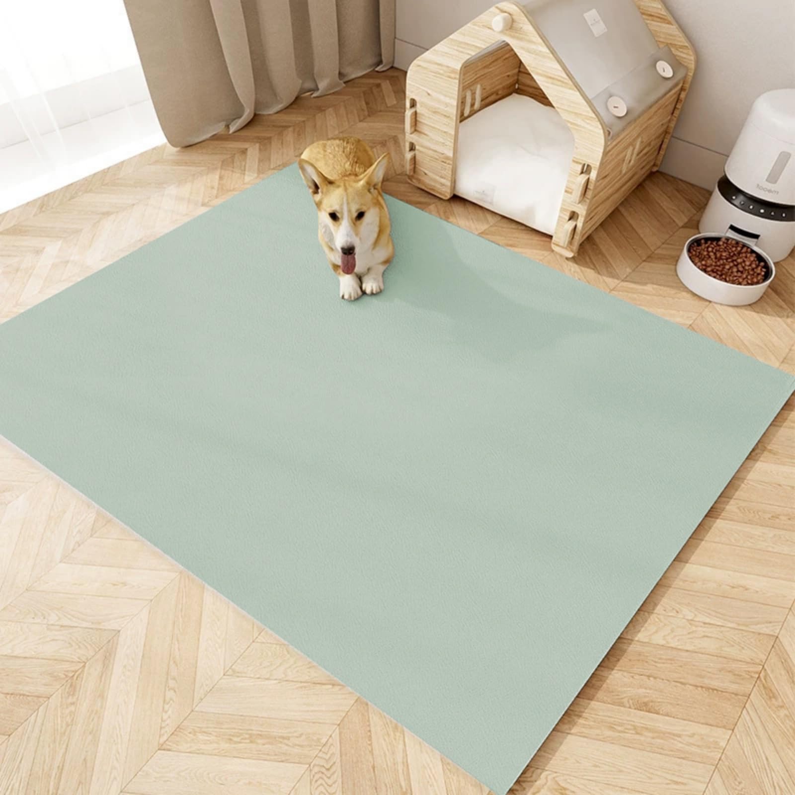 Waterproof Pet Mat 40-200cm, Urine-Proof Dog Playpen Floor Mat, 5mm Thick Wipeable Cat Litter Trapper, Puppy Training Pad, Cuttable Feeding Mat for Cats Dogs (G,100 * 200cm)