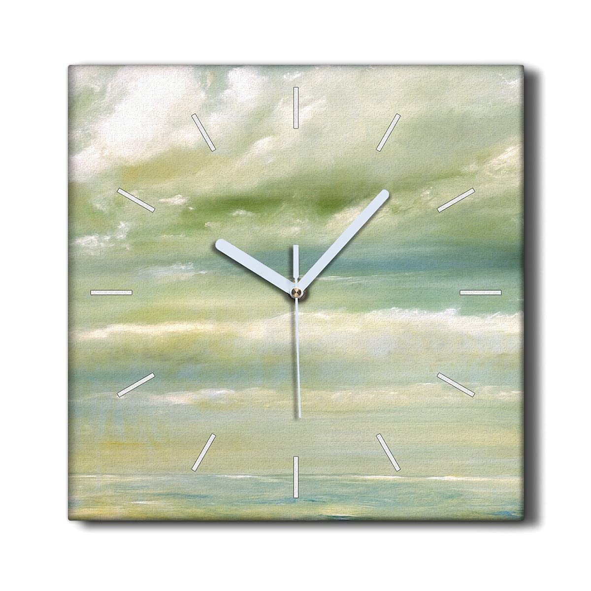 Horloge sur Toile Décoration Salon 30x30 aux Finitions Premium Nuages Mer