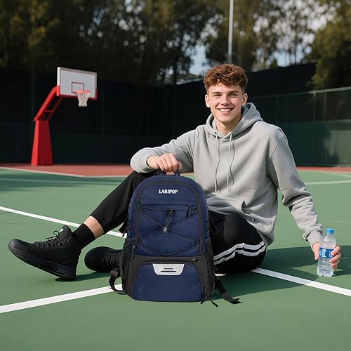 Miniatura 6 de LARIPOP Basketball Bag,Basketball Backpack with Shoe Compartment and Ball Holder,Sport Bags for Soccer,Volleyball,Gym,Travel