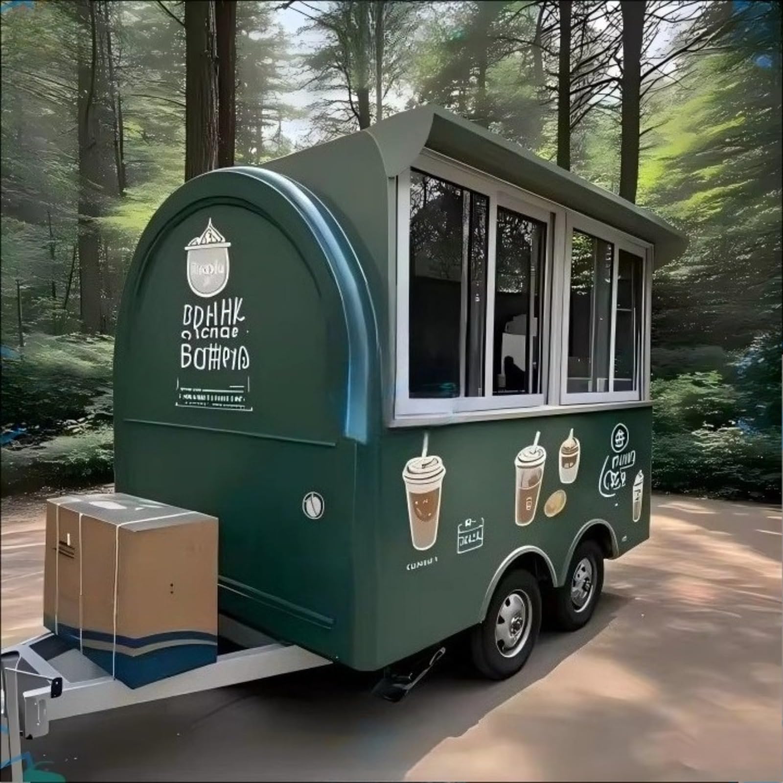 Konfigurowalna wszechstronna mobilna przyczepa kuchenna z urządzeniami do gotowania i chłodzeniem – idealna do sprzedaży tacos, grilla, kawy, hot dogów, lodów i przekąsek