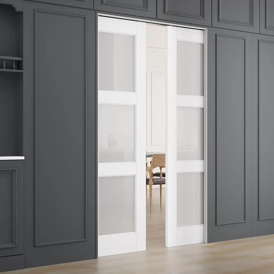 Glass Pocket Doors: 5 Stylish Design Ideas for Modern Spaces 5 Soft-Close 48x80 Frosted Glass Pocket Door Kit — Complete