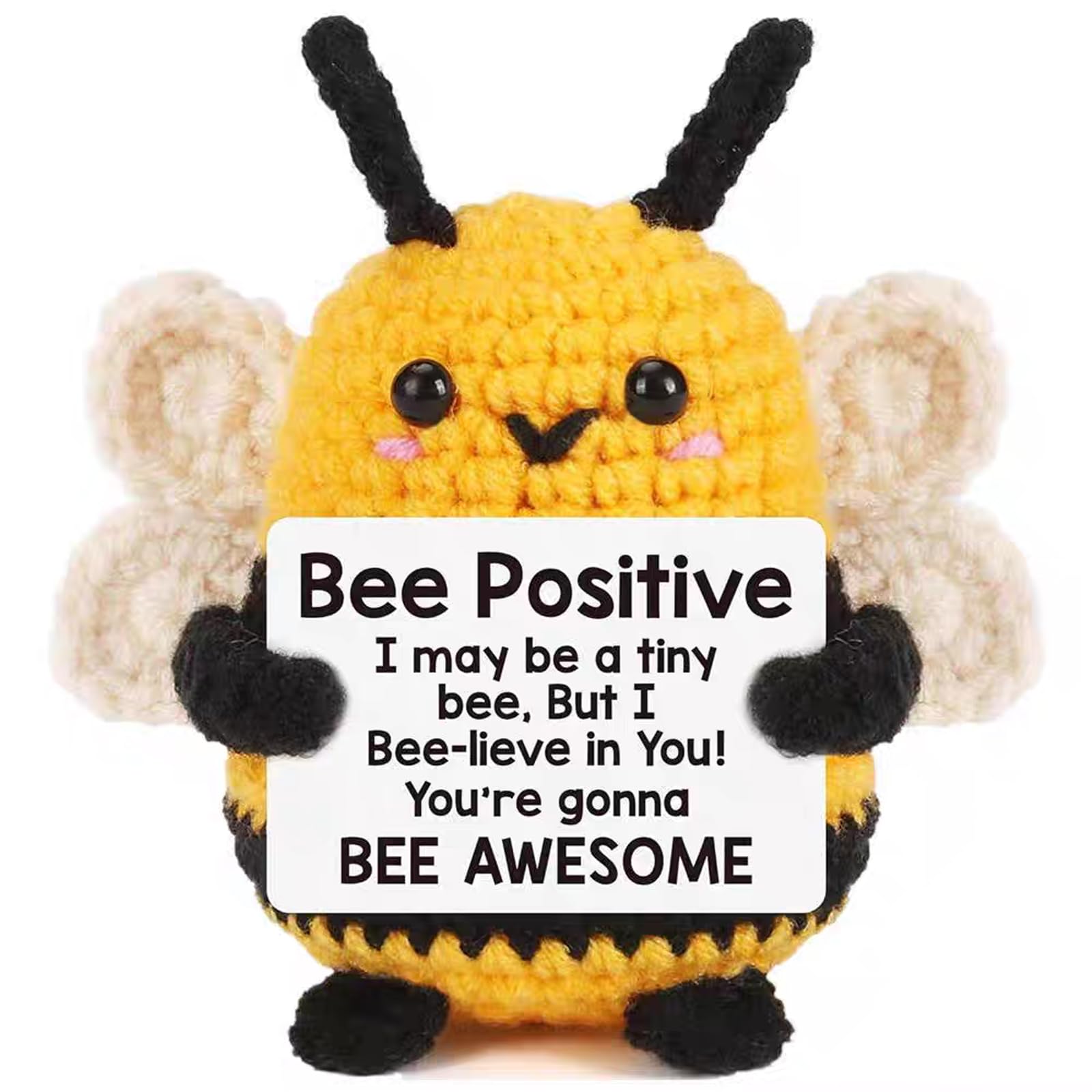 1 Piece, Crochet Toys, Bee Soft Toy, Cute Handmade Gift for Women, Men, Friends, Desk Decor, Home Decor, Stress Relief Companion, Travel Buddy