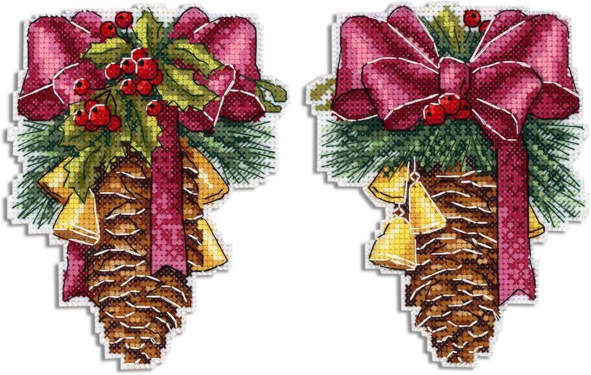 Counted Cross-Stitch Double-Sided kit on The Plastic Canvas Christmas Cone P-691/SR-691