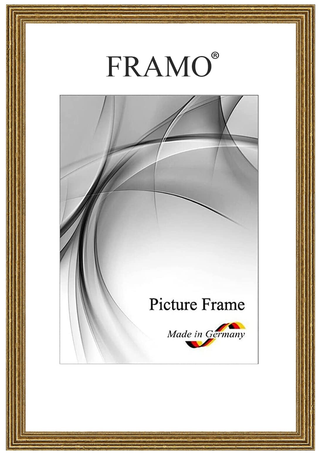 FRAMO Cornice foto antiquité barocco 30 x 40 cm in legno massello | vecchio-Dorato | Colore/dimensione selezionabile | Cornice antica d'epoca retrò N°089