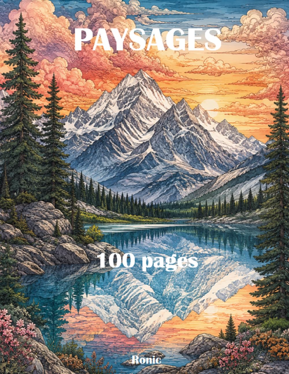 Livres de Coloriage Paysages: 100 Images de Paysages Magnifiques à Colorier