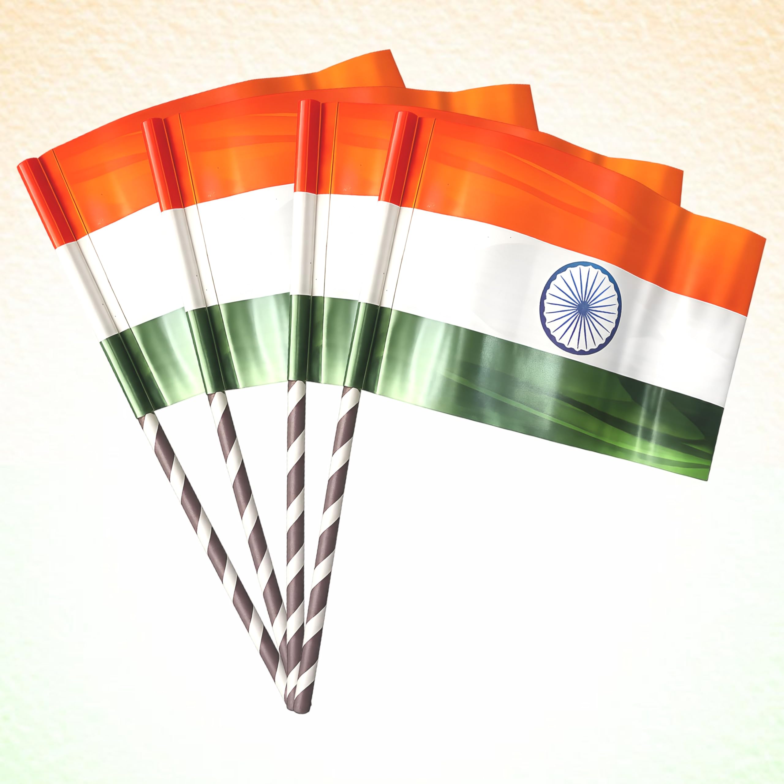 YOURS DECOR Set Of 10 Pcs Small Size Tiranga Indian Paper Flag with Stick for Independence Day Decor-image-17