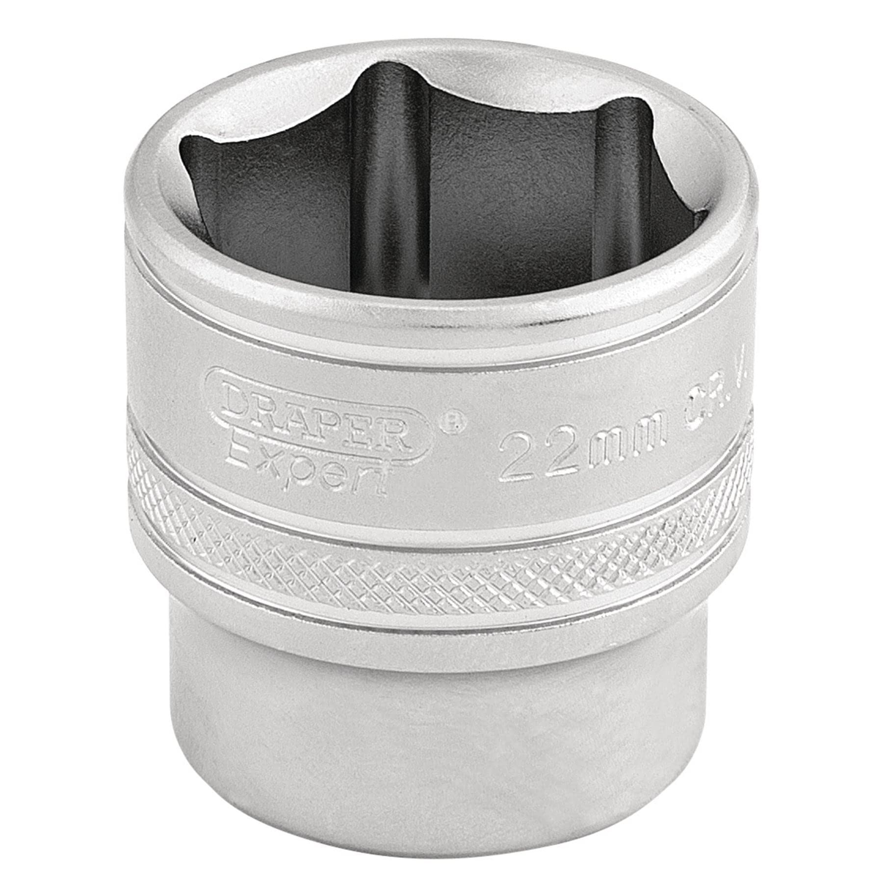 Draper 16547 3/8-Inch Square Drive 6 Point Metric Socket, 22mm Size, Blue