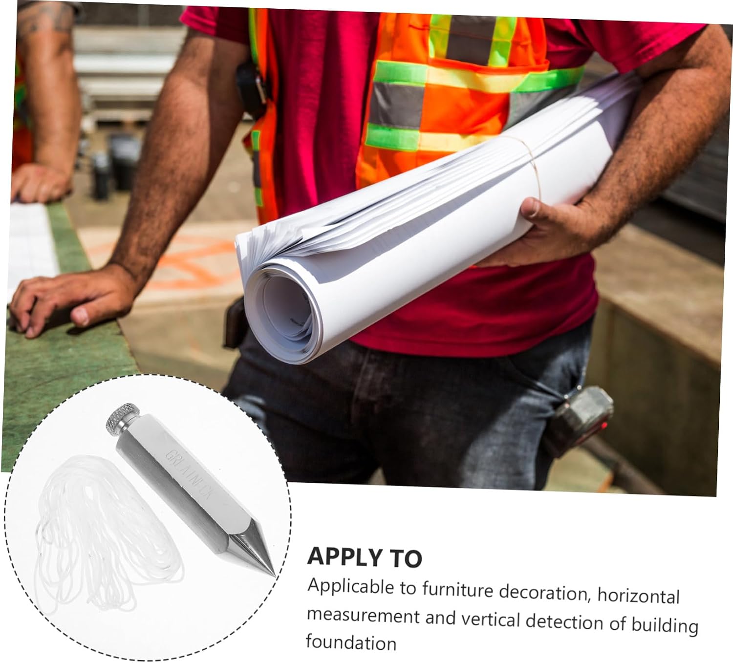 Vertical Hammer Plumb Bob Tool for Building Measurement Durable Wire for Checking Vertical Structures Easy to Use and Carry
