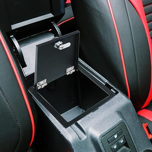 Miniatura 6 de Caja de seguridad con cerradura de consola central, almacenamiento de reposabrazos compatible con Ford Bronco 2021 2022 2023 2024 2025 Nuevo Ford