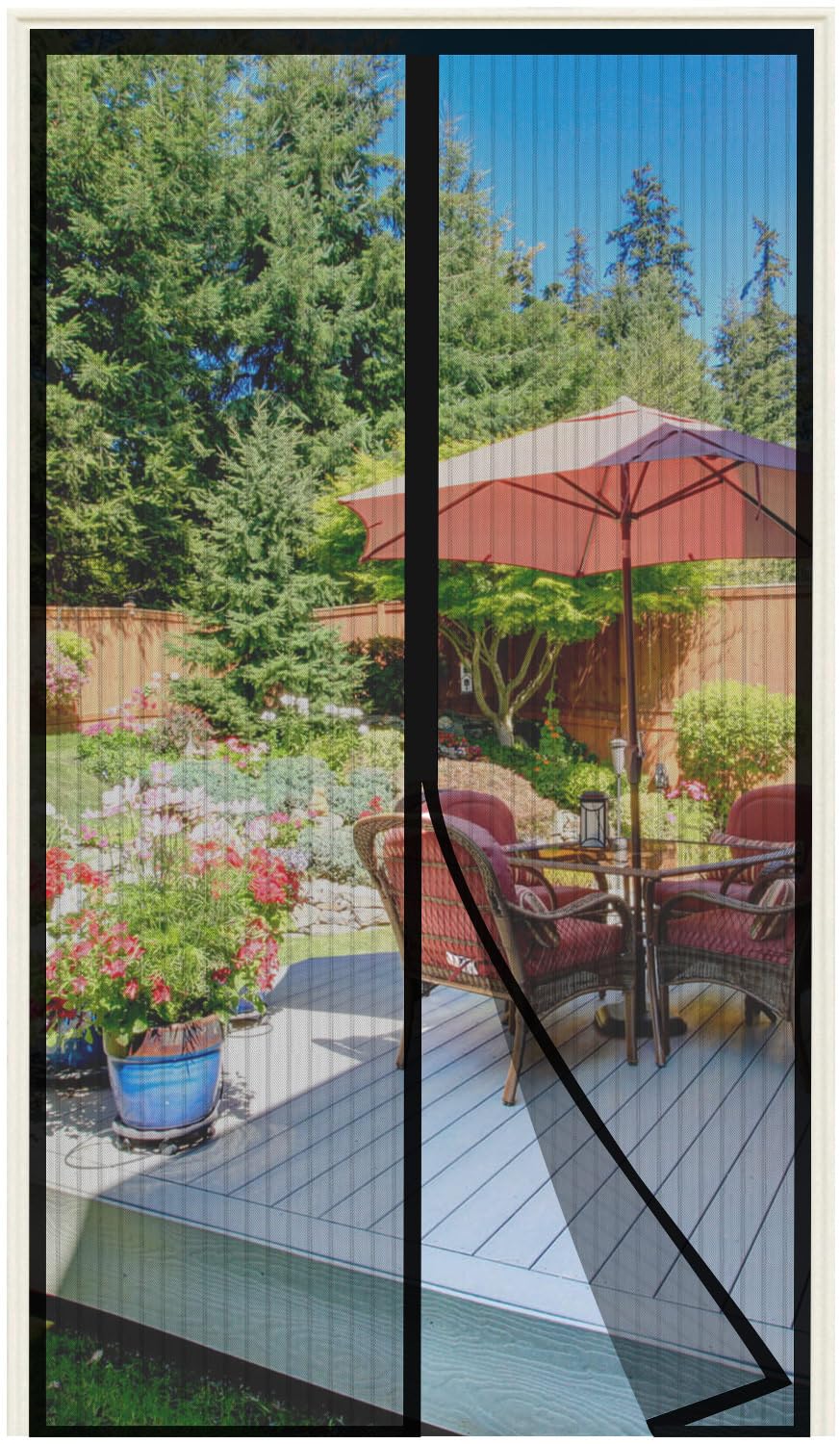 Fliegengitter Balkontür 90x210cm Ohne Bohren Magnet Klebemontage Schwarz
