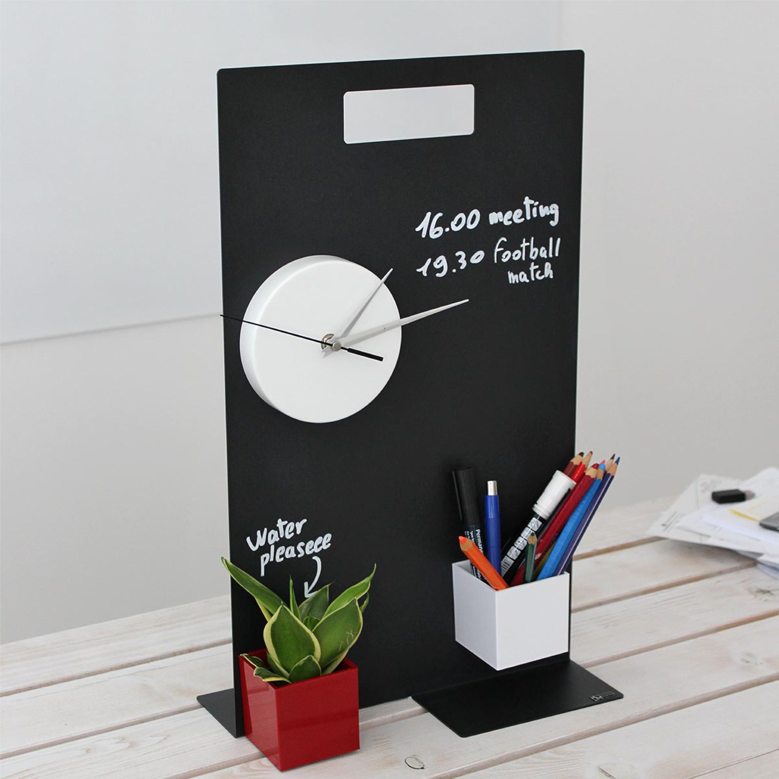 KalaMitica - Pizarra magnética de mesa formato A3 - 30 x 50 cm - Pizarra negra de doble cara, se puede escribir y borrar - Expositor de mostrador, porta menús para restaurante, bar, tienda