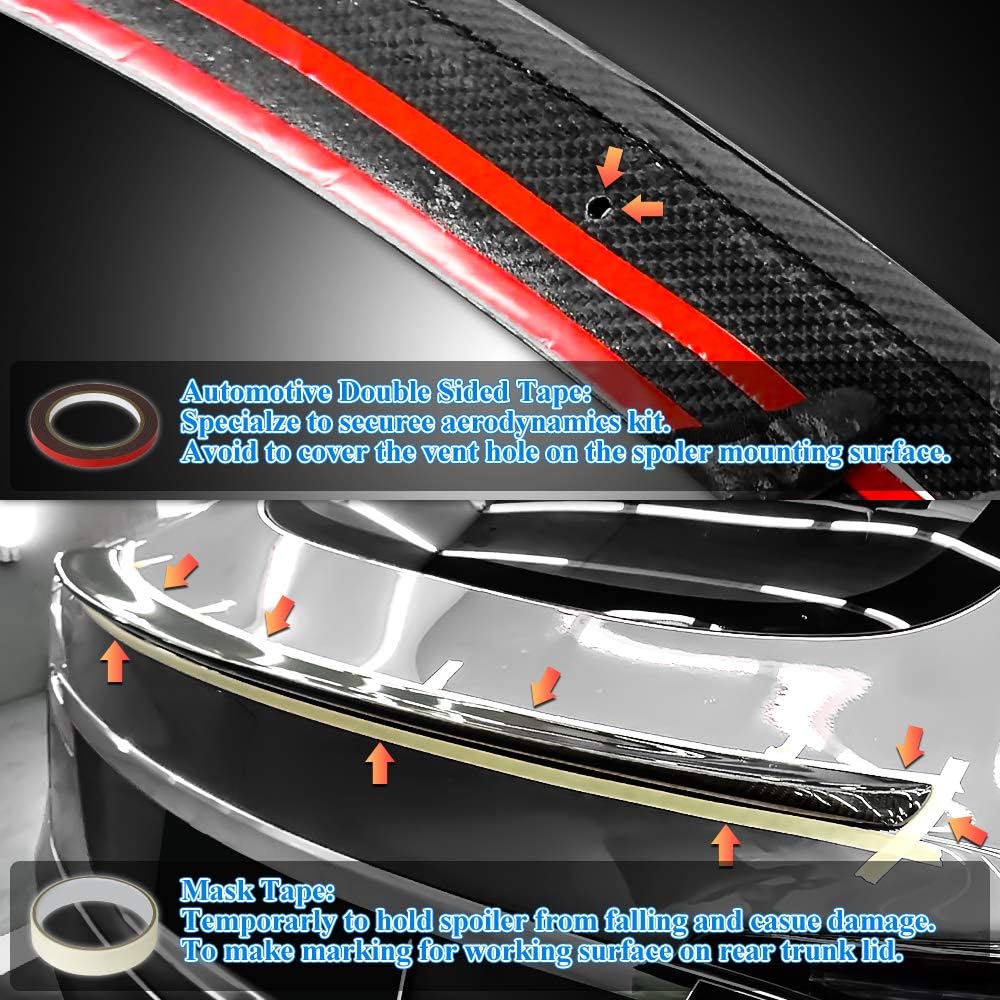 Real Carbon Fiber Spoiler Compatible with 2012-2026 Tesla Model S Trunk Spoiler, End-to-End Style (Extended)