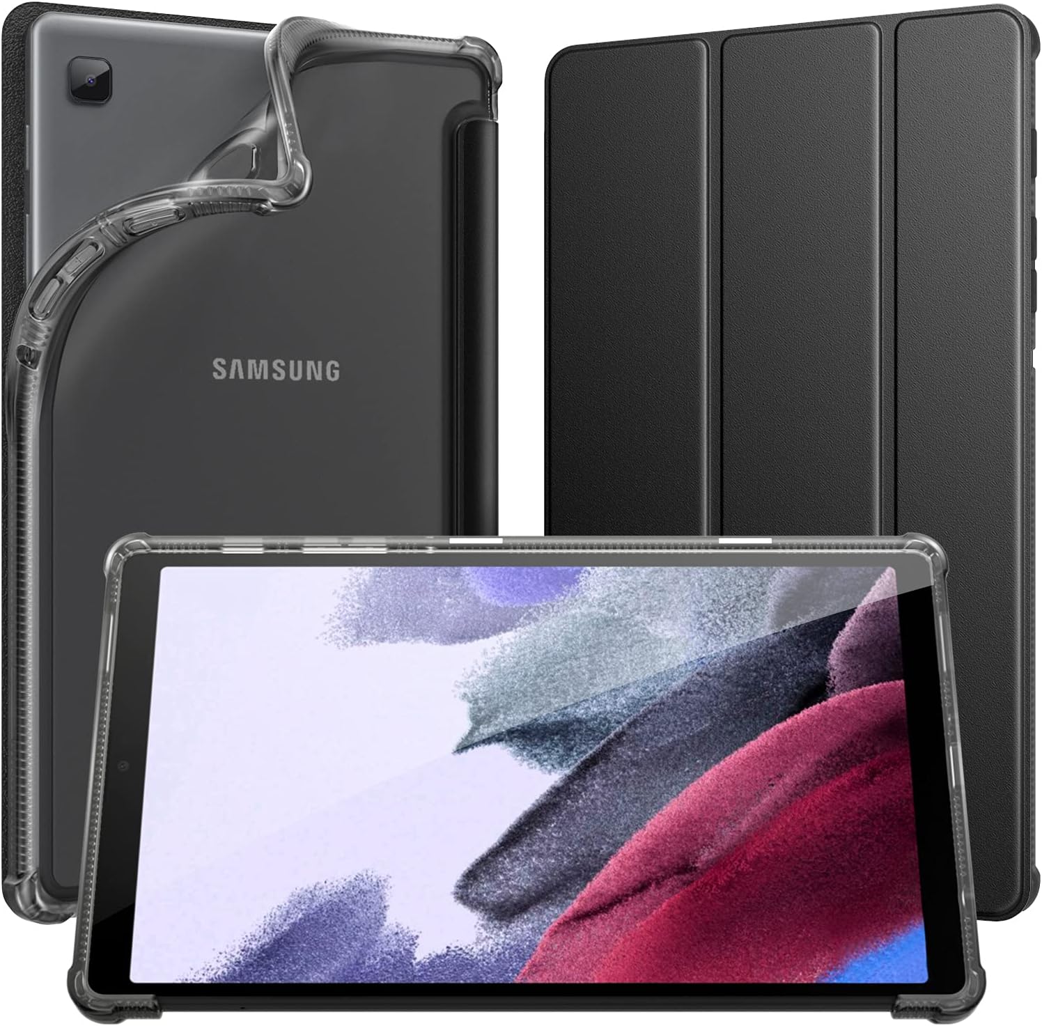 Dadanism Case for Samsung Galaxy Tab A7 Lite 8.7 Inch 2021(SM-T220/T225/T227), TPU Back Cover Flexible Case Translucent Back Shell, Lightweight case for Samsung Tab A7 Lite, Black