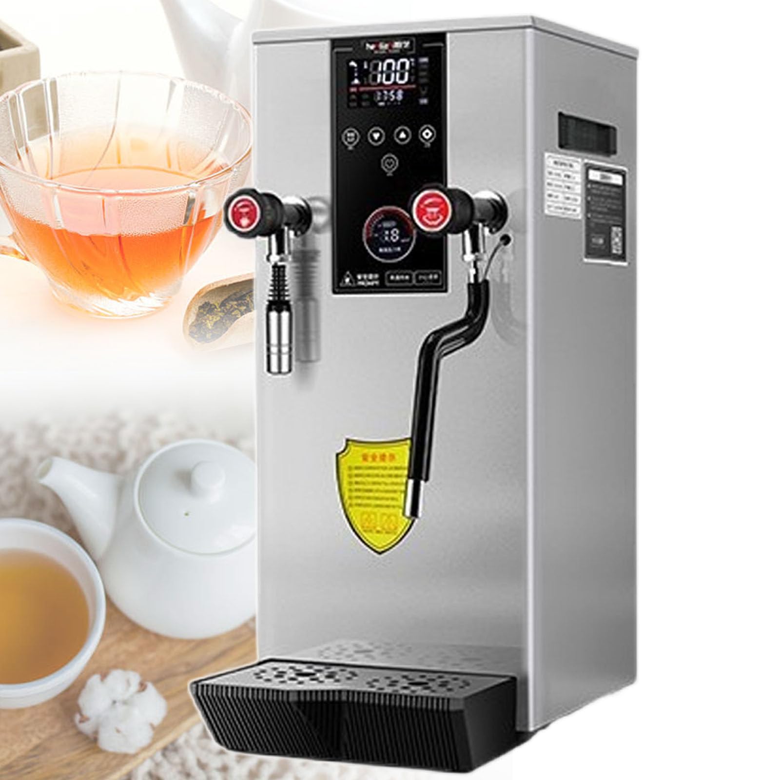 Espumador de leche y caldera de agua de 12L con pantalla LCD