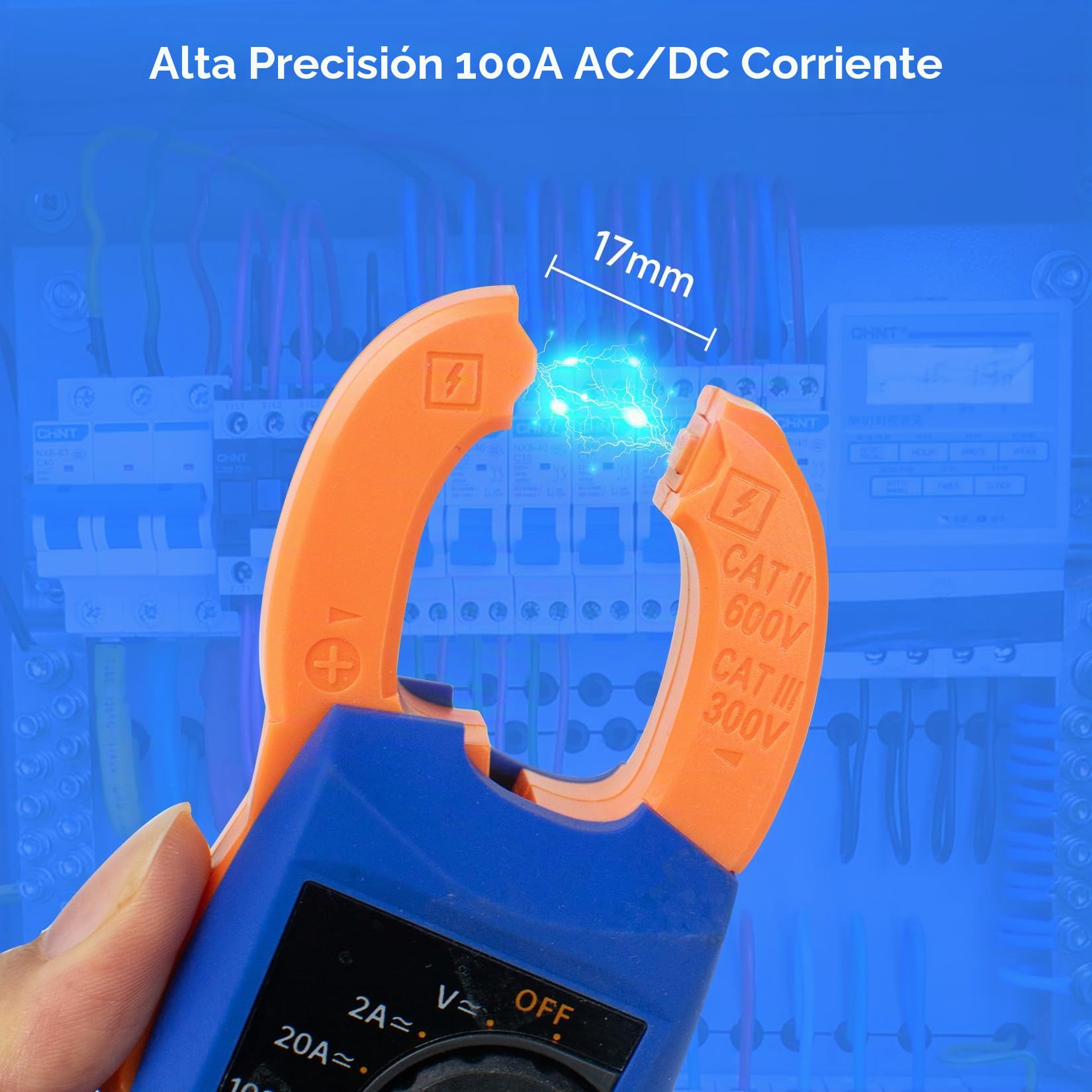 OWON CM2100B Pinza amperimétrica Bluetooth 20000 cuentas de mano True RMS 600V 100A AC/DC prueba de corriente y voltaje con protección de sobrecarga VFC, probador de capacitancia de resistencia, NCV