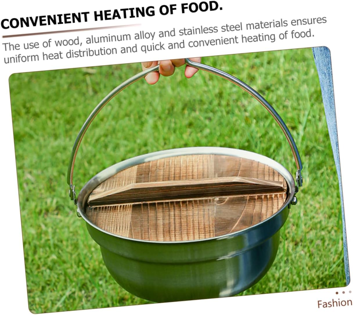 Totority 1set Stainless Steel Multi-use Camping Pot Cookware for Outdoor Cooking Lightweight and Portable for Soup Stews