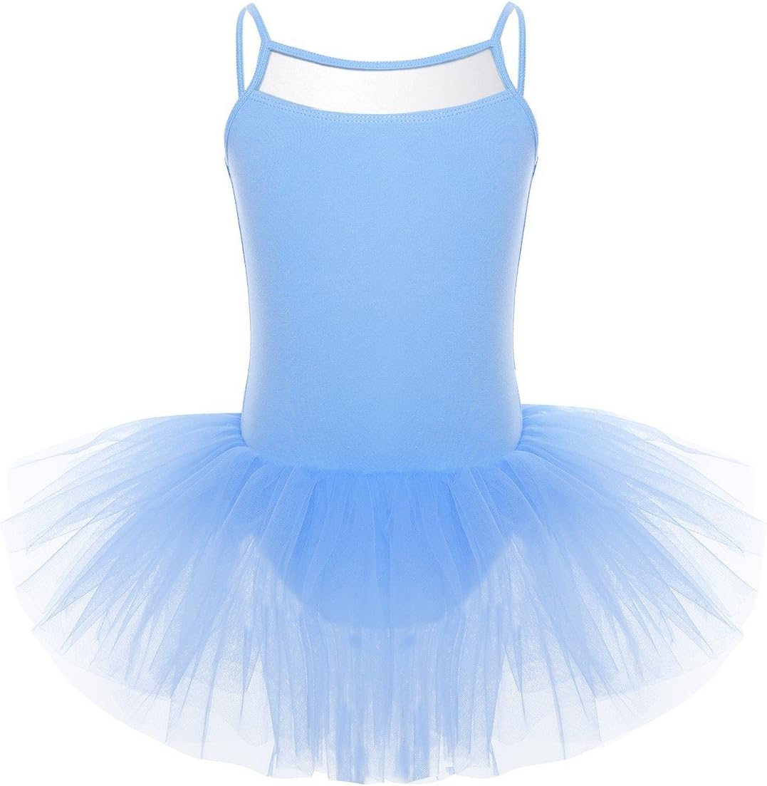 Freebily Little Girls Suspenders Tulle Ballet Dancer Leotard Gymnastics Tutu Dress