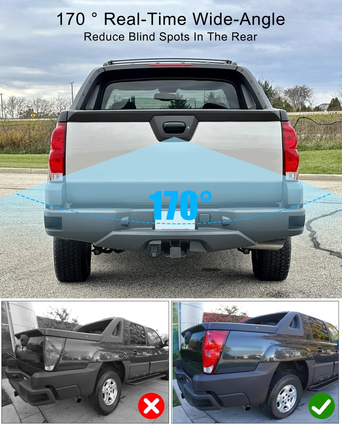 Tailgate Handle Bezel Trim Backup Camera Fit for Chevrolet Avalanche 1500 2500 2002 2003 2004 2005 2006 Pickup Truck Replace 93440179 15094722 GM1916104 GM1916105
