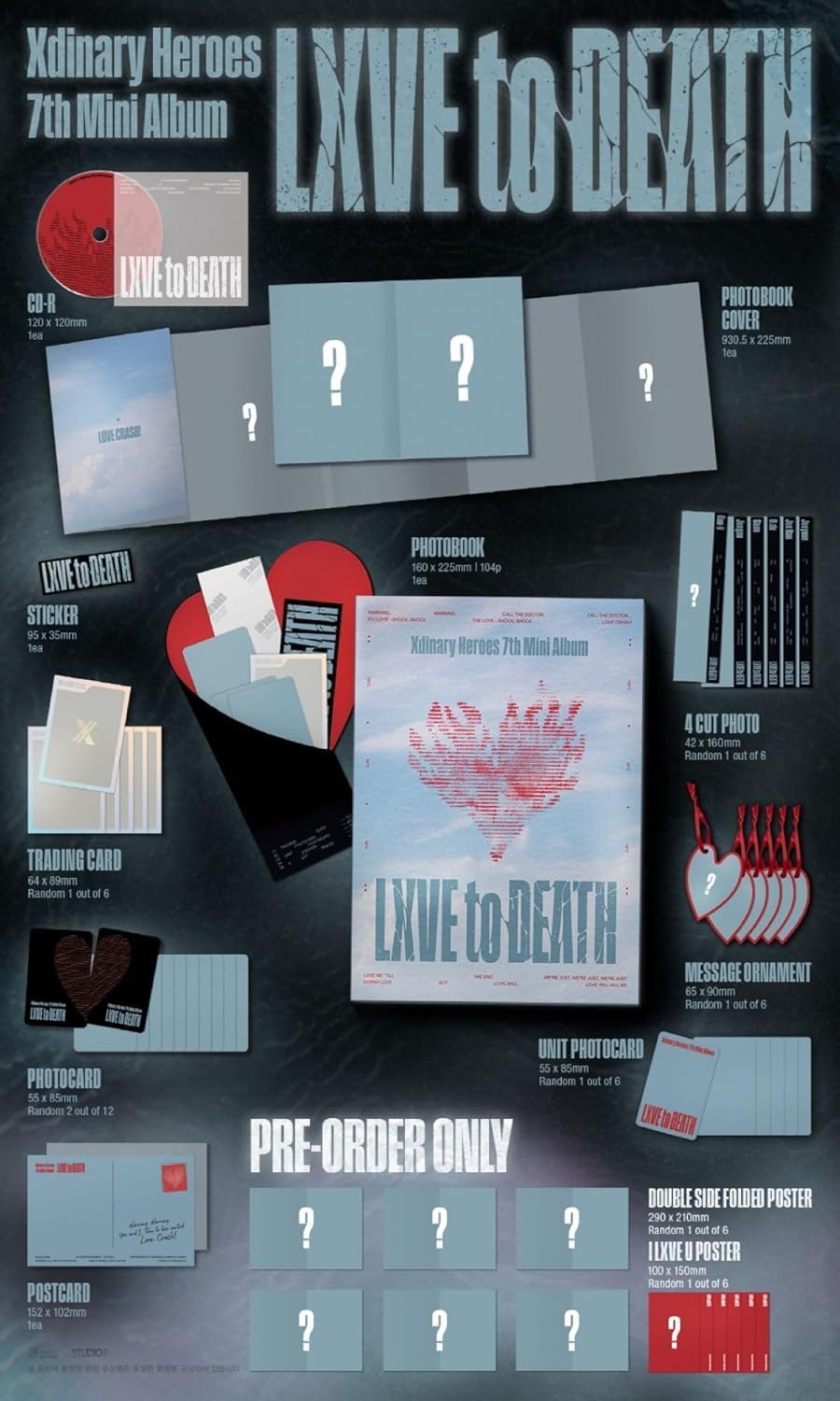 XDINARY HEROES LXVE TO DEATH 7th Mini Album PHOTOBOOK VER (The End + Love Sick 2 Ver SET)
