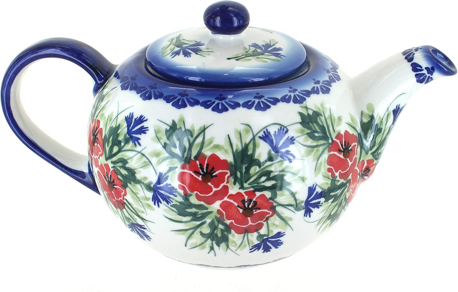 Blue Rose Polish Pottery - Yellow Daisy Large Teapot - 6 Cup Capacity - Hand-Painted Polish Pottery Ceramic Coffee & Tea Server
