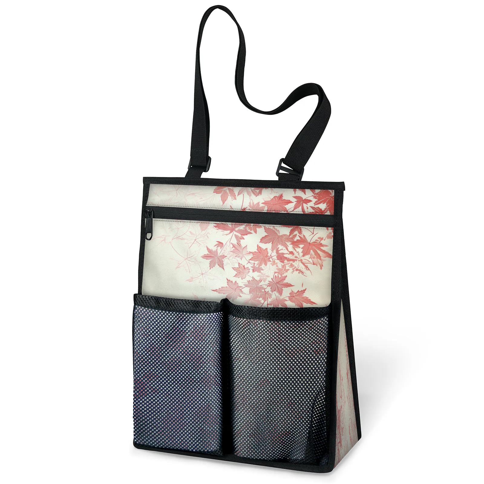 Ourtheme Maple Leaf Pattern Portable Shower Bag for Travel Gym Camp Beach Tote Shower Caddy Bags Hanging Toiletry