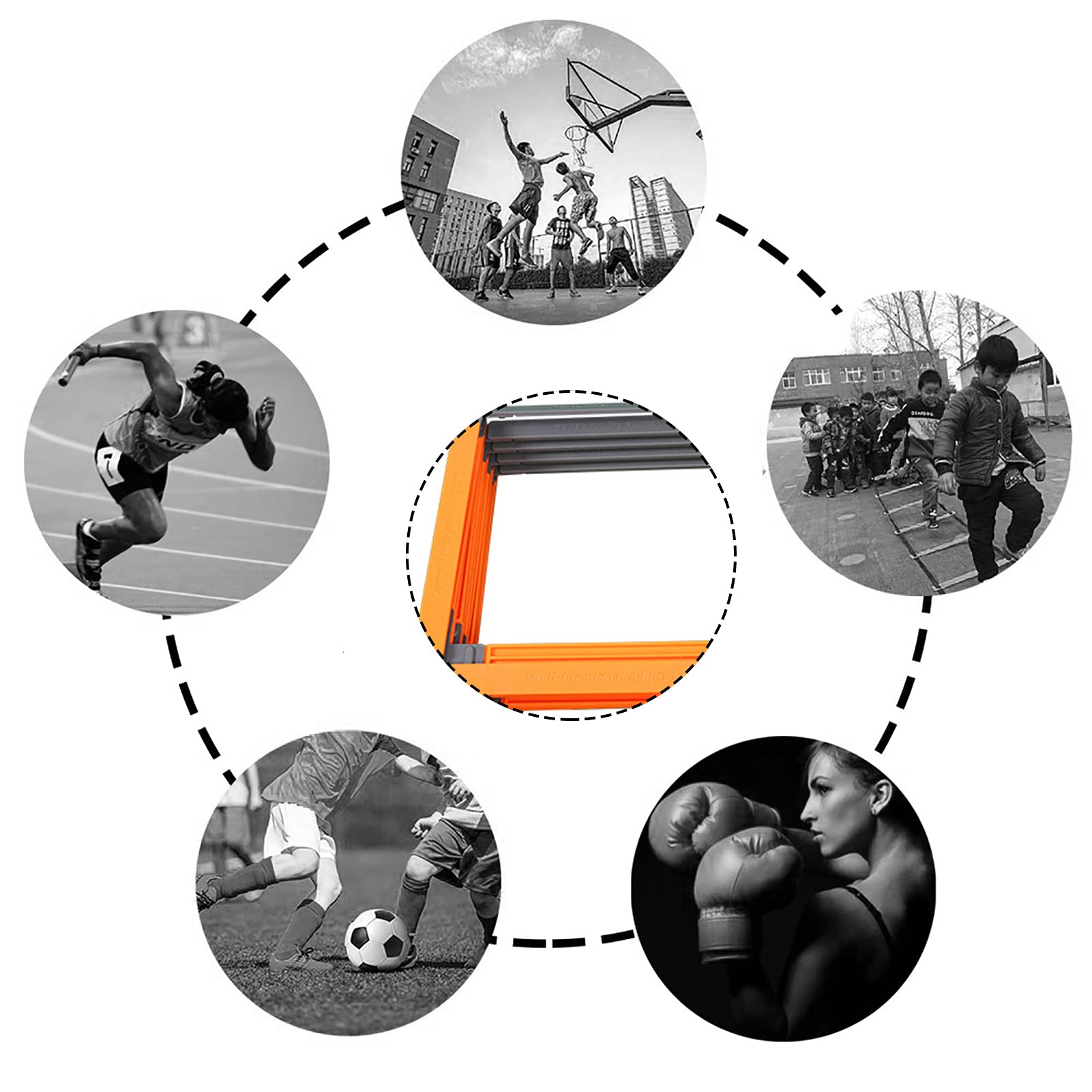 Scala di agilità Scala Fissa per L'allenamento Dell'agilità, Scala per La velocità della Scala Sportiva per Il Calcio, Attrezzatura per Il Fitness per La Palestra di Casa, per Il Rugby/Boxe/Lacrosse