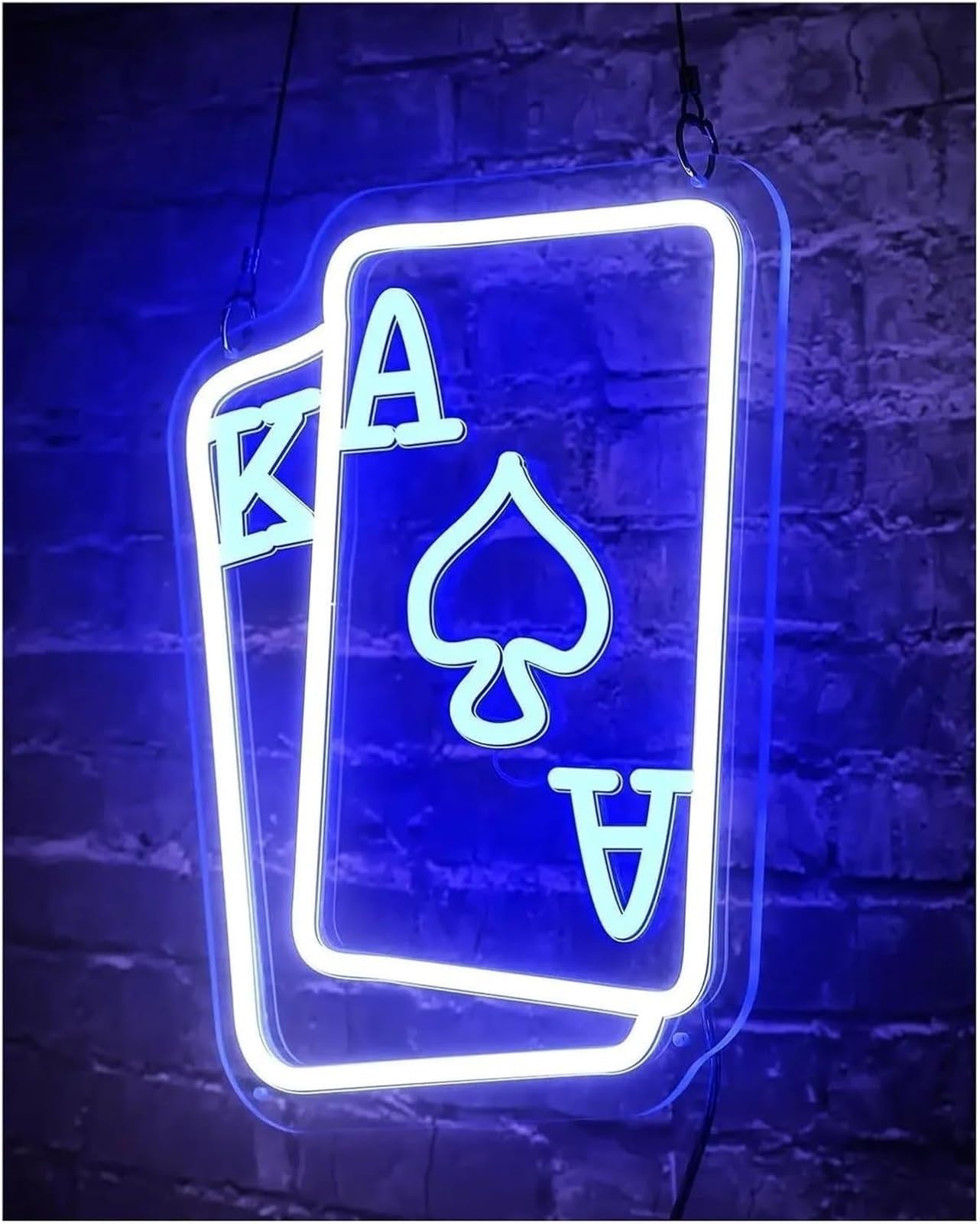Wexxaii neon Light Sign Blue Poker for neon Sign LED for Wall Decoration with for Dimmable for 33x27cm