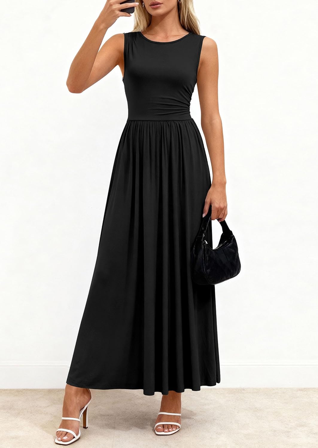 PRETTYGARDEN Summer Maxi Dresses for Women 2026 Sleeveless A Line Flowy Long Casual Sundress Wedding Guest Fashion Clothing - Image 3