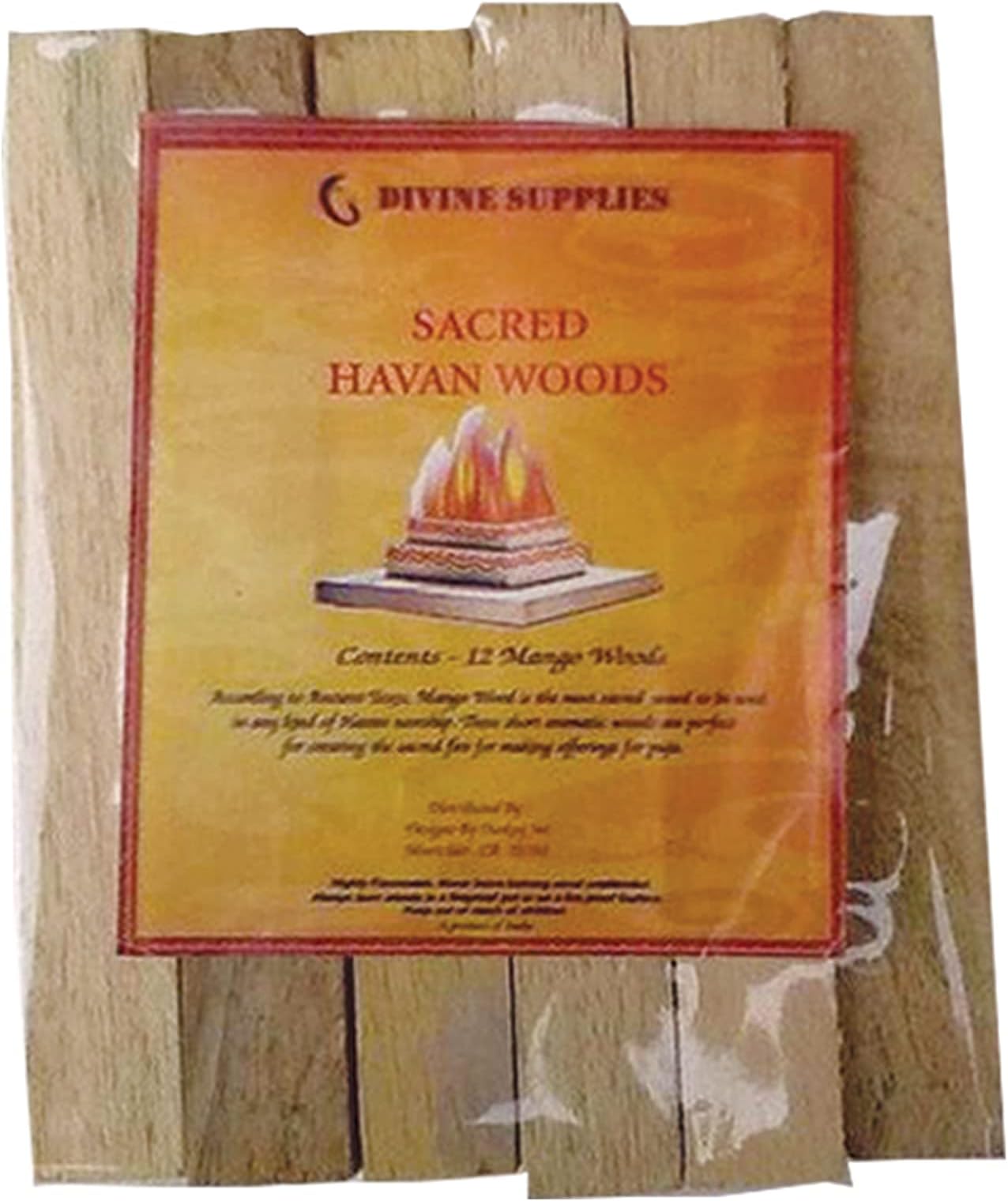 Ancient VEDA Wood Havan Puja Essentials for Worship and Ritual | Hindu Hawan Pooja Tools (Mango Havan Wood 12pcs)