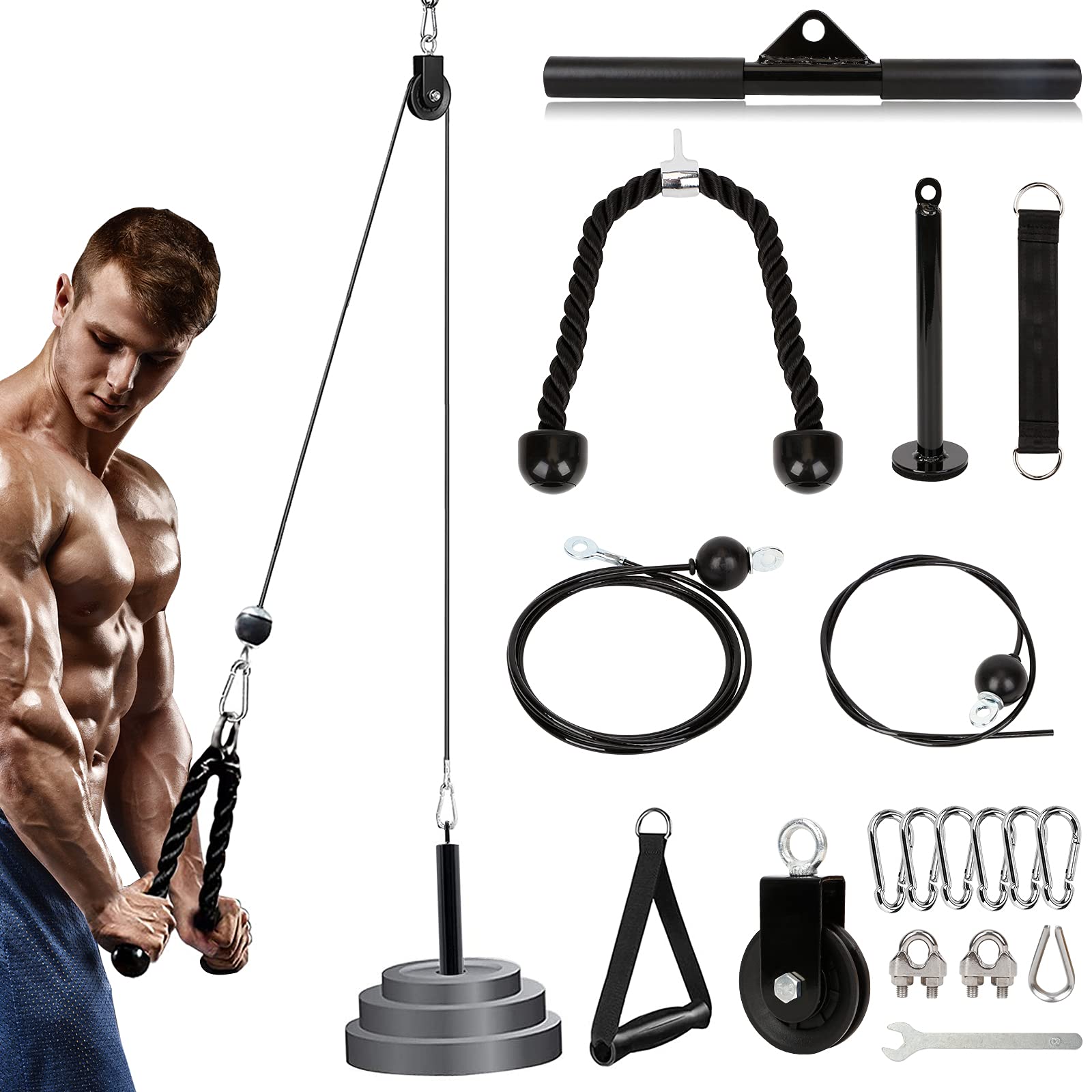 Buy HOTOOLME Cable Pulley, Fitness LAT and Lift Pulley System for