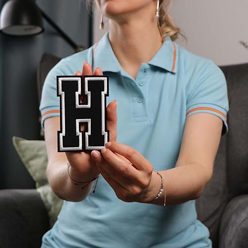 Miniatura 333 de Parches de letras termo-adhesivas de alta calidad – Lindas letras para ropa – Parche universitario para ropa – Letras bordadas de 4 1/2 parches